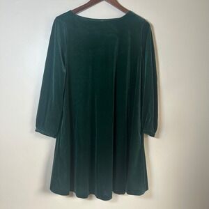 The Nines by Hatch Green Velvet Tunic Dress Long Sleeve Mini Size S